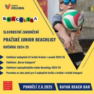 Slavnostní zakončení Pražské Junior Beachligy 2.6. na Kayaku!
